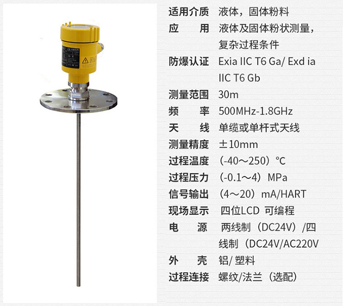 雷達水位計RD710技術(shù)參數(shù)表圖