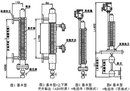 電伴熱磁翻板液位計(jì)結(jié)構(gòu)原理圖